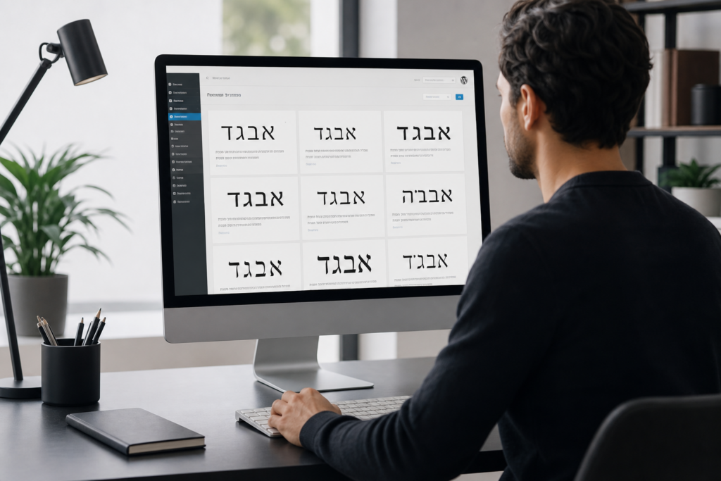 טיפוגרפיה ועיצוב פונטים באתר וורדפרס עסקי